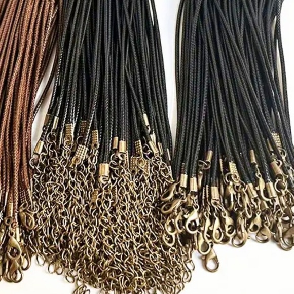 🔴 5 for $10 ONE Black PU Leather Cord Necklace with Lobster Clasp - Picture 6 of 6